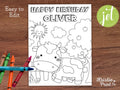 Editable Cow Birthday Coloring Page Printable Cow Theme Birthday Party Farm Coloring Sheet Happy Birthday Coloring Page with Name COWB1 Graphic Tee – Easygoing Wear · High-Quality Print