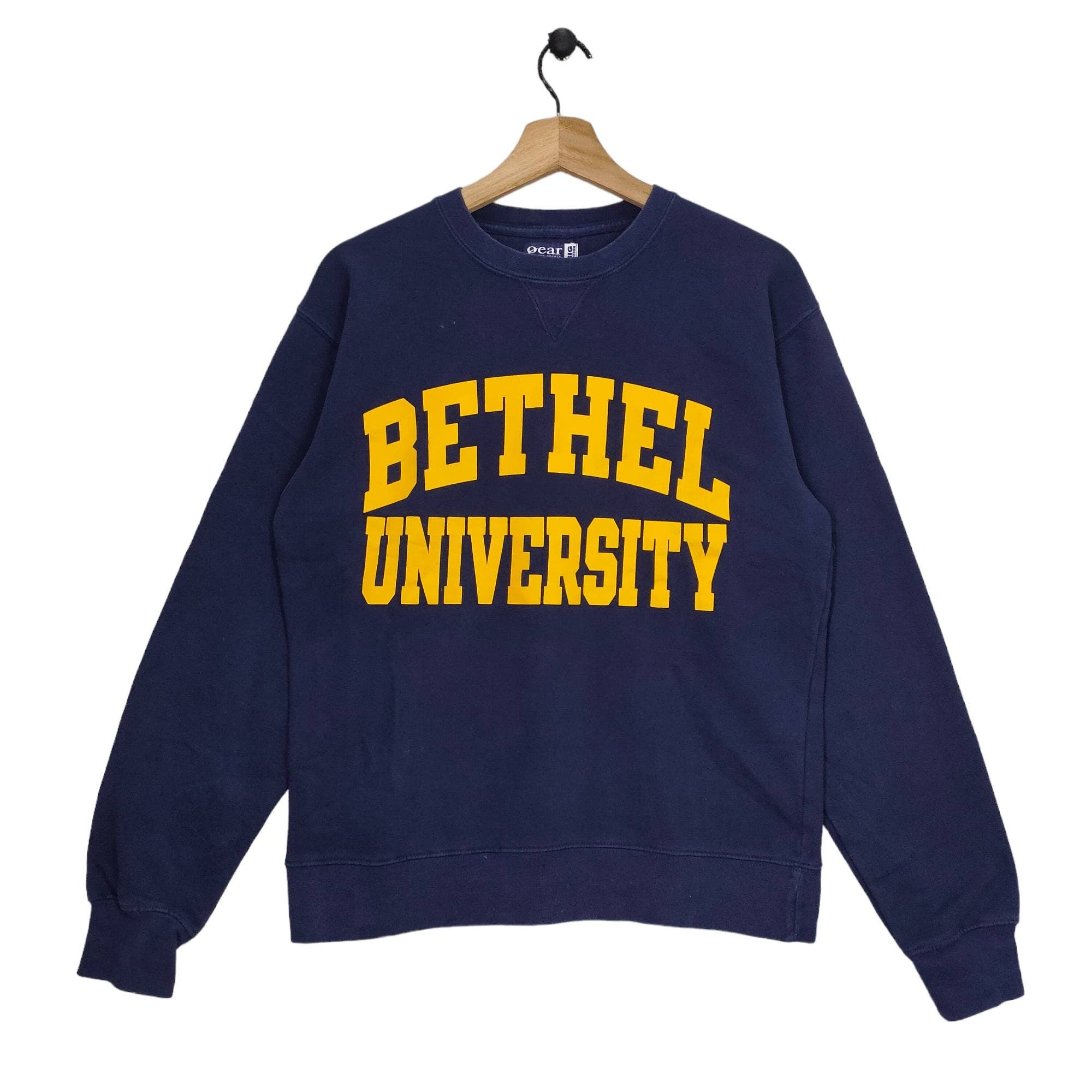 Y2K Bethel Crewneck Sweatshirt Small Vintage Gear for Sports Sweater Jumper Navy Mens Blue S Sweatshirt – Soft Feel · Perfect For Daily Wear