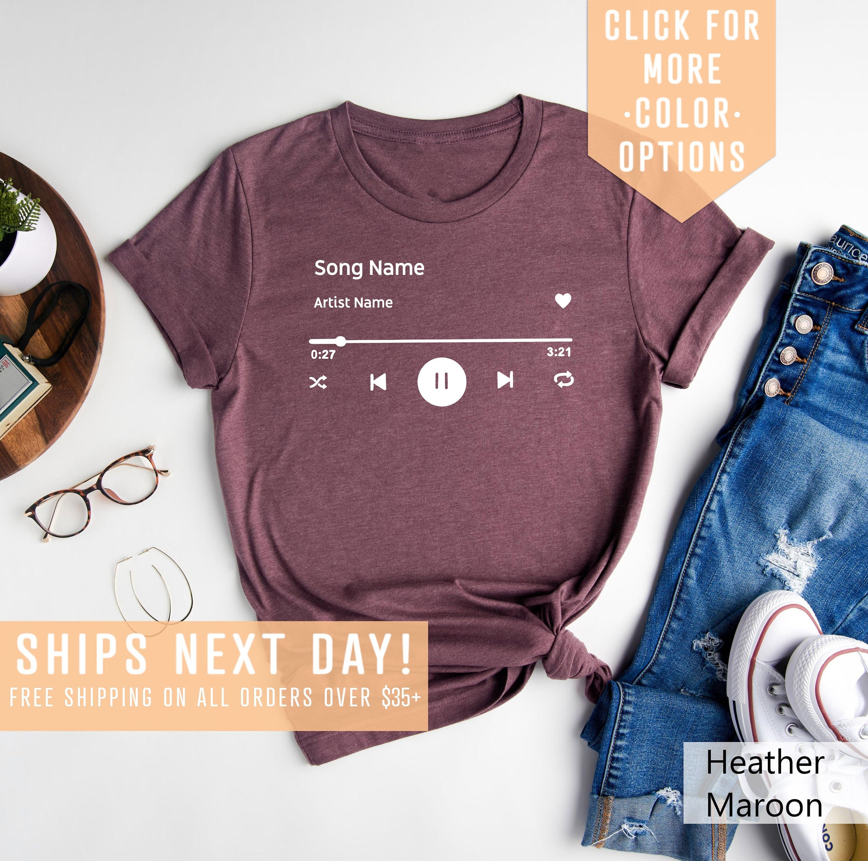Custom Song Name Shirt Gift For Birthday Custom Artist Name Shirt Custom Song Name T Shirt Favorite Song Tee Custom Favorite Artist Tee Graphic Tee – Easygoing Wear · Must-Have Style