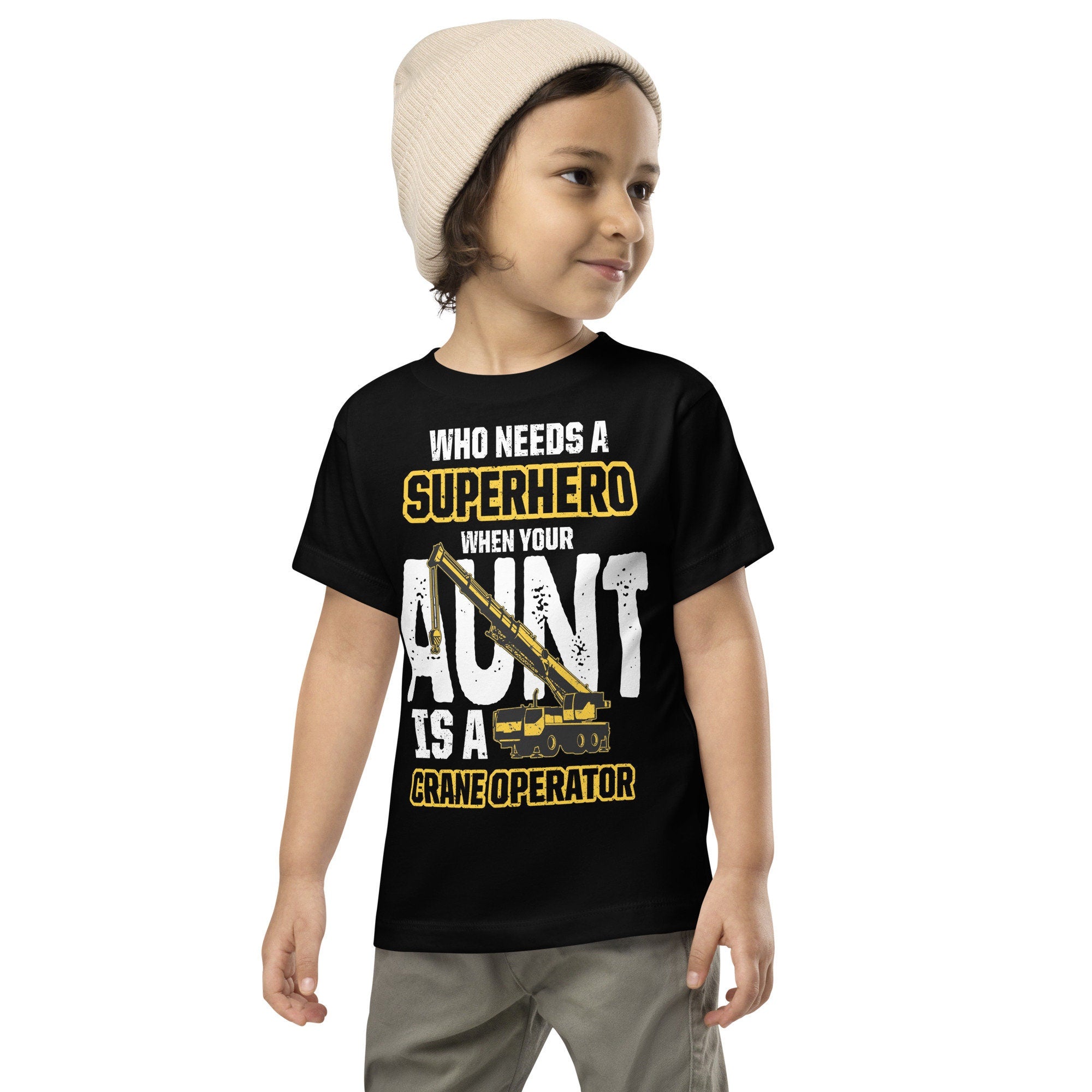 Crane Operator Aunt Tshirt Superhero Aunt Toddler Tshirt Heavy Equipment Operator Graphic Tee – Aesthetic Look · Top Pick For Any Outfit