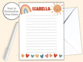 Personalized Rainbow Stationery Boho Stationery Printable Stationery for Girls Cute Stationery Paper Penpal Kids Writing Paper Digital Graphic Tee – Feel-Good Design · Perfect For Daily Wear