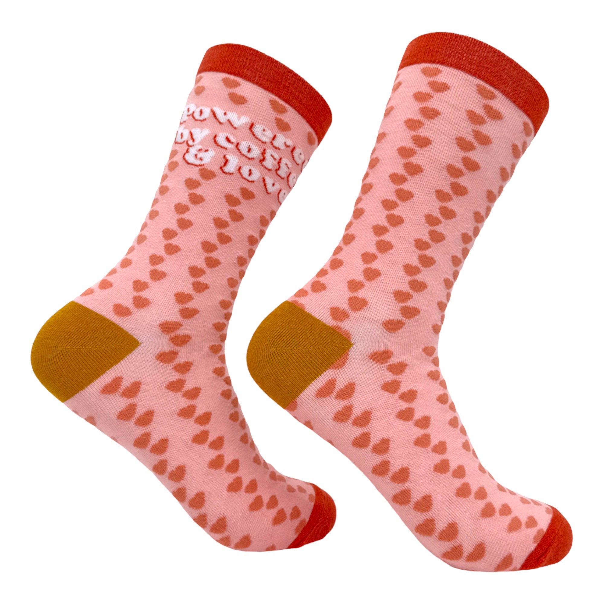Powered By Coffee And Love Socks Womens Coffee Socks Heart Womens Socks Funny Womens Socks Novelty Socks Introverted Funny Socks Women Graphic Tee – Cozy Vibes · Top Pick For Any Outfit