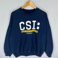 Vintage CSI Vegas Spellout Big Logo Printed Sweatshirt Crewneck Pullover Baggie Sweater CSI Colour Blue Navy Size NA Sweatshirt – Feel-Good Design · High-Quality Print