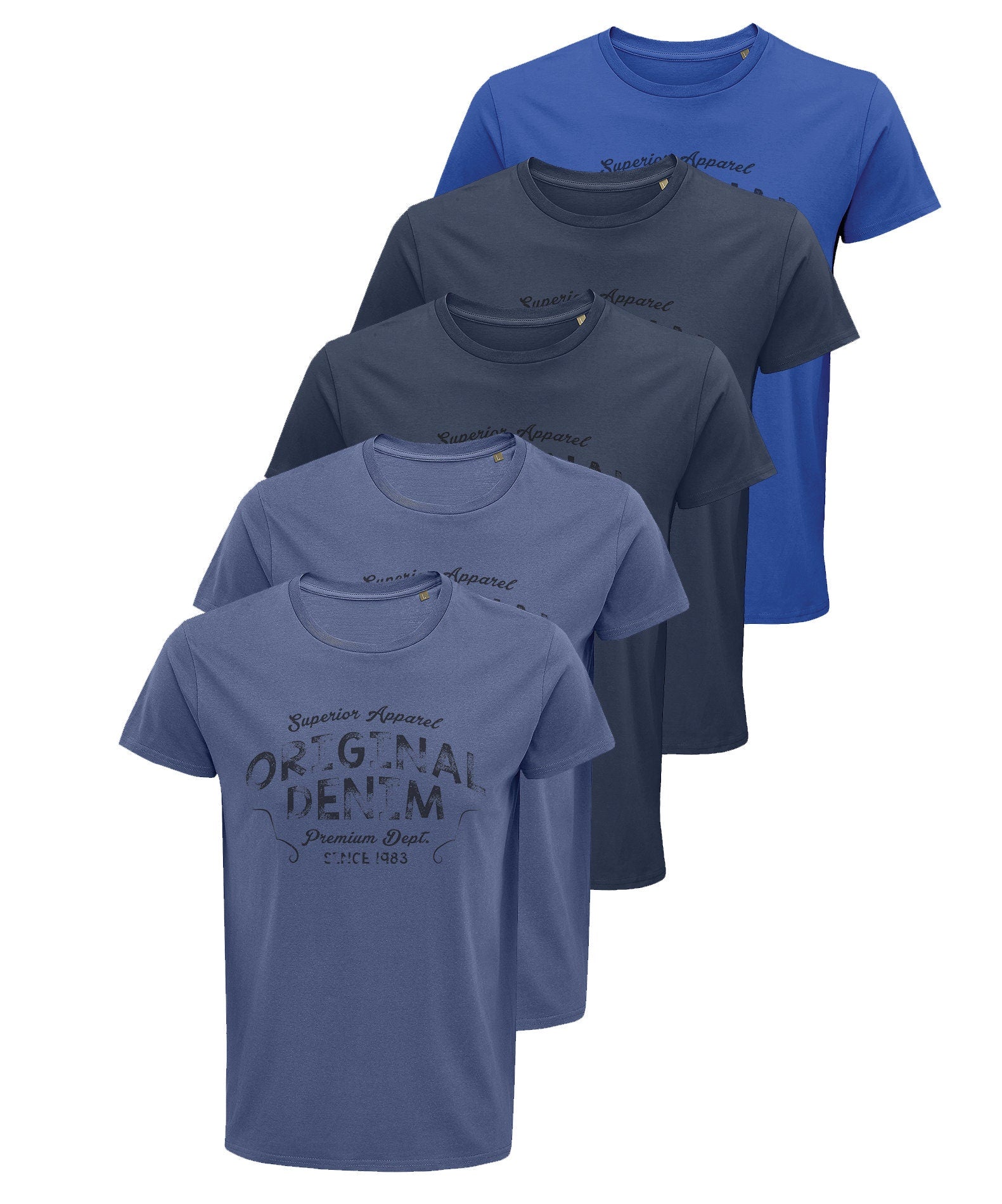 Union Made Raw Denim Men39s Casual 5 Pack Crew Neck T Shirts Graphic Tee – Bold Style · Top Pick For Any Outfit