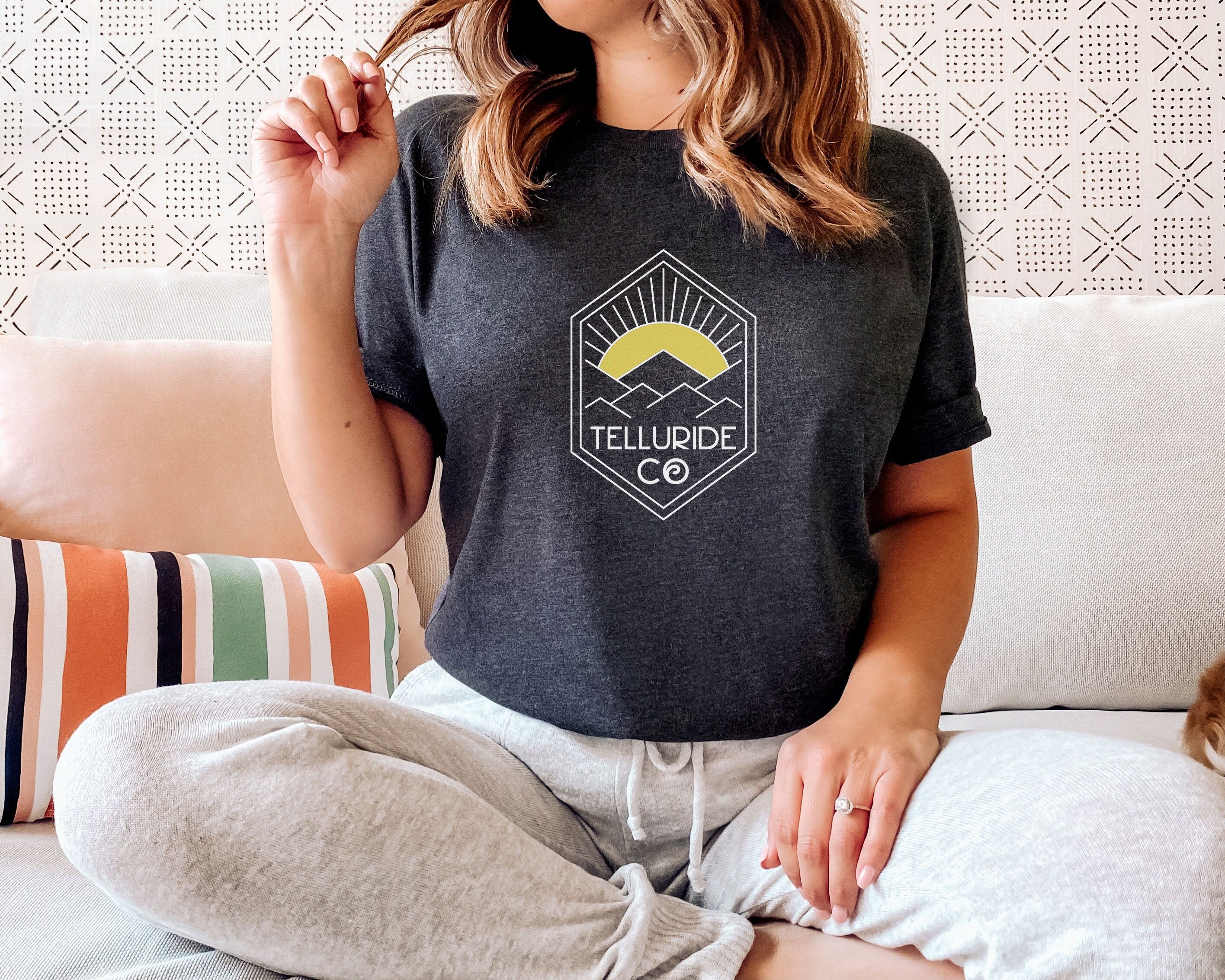 Telluride Colorado Shirt Yellow Sun Unisex Telluride TShirt Personalization Available Graphic Tee – Soft Feel · Trending Graphic Apparel