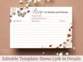 Bridal Shower Recipe Card Insert Boho Recipe Card Template Boho Bridal Shower Terracotta Shower Butterfly Fall Bridal Shower Digital Graphic Tee – Easygoing Wear · High-Quality Print