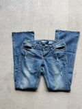 Low Rise Flare Jeans Y2K Paris Blues Denim Size 9 Graphic Tee – Premium Graphic · Must-Have Style