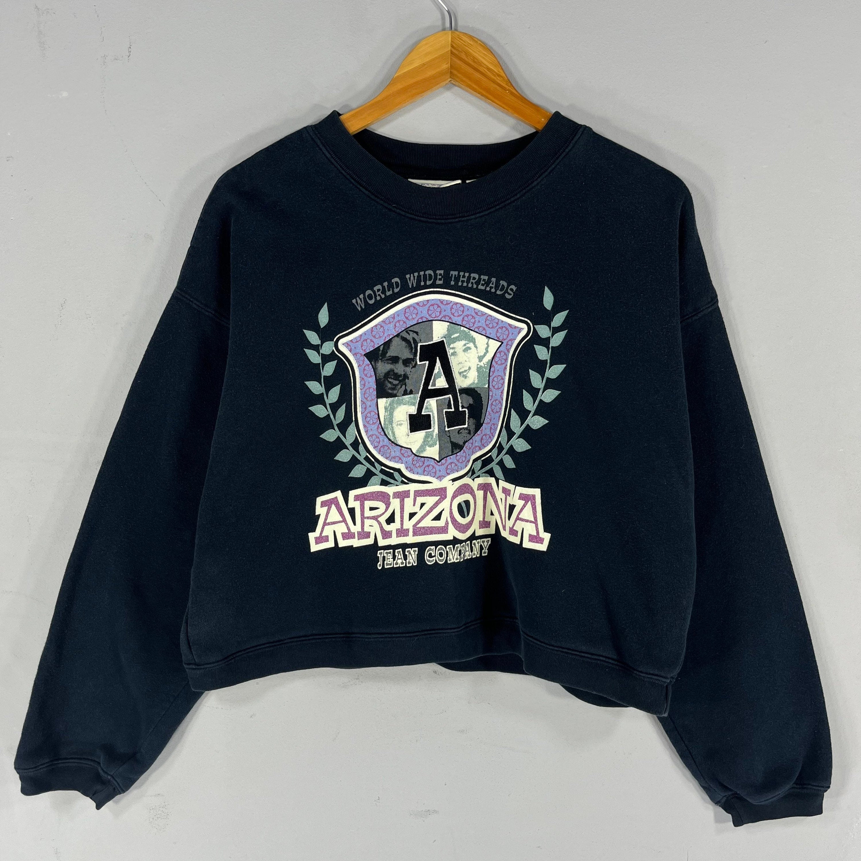 Vintage Arizona Jean Company Big Logo PrintedEmbroidered Sweatshirt Crewneck Pullover Croptop Sweater Arizona Colour Black Size X large Sweatshirt – Feel-Good Design · Trending Graphic Apparel