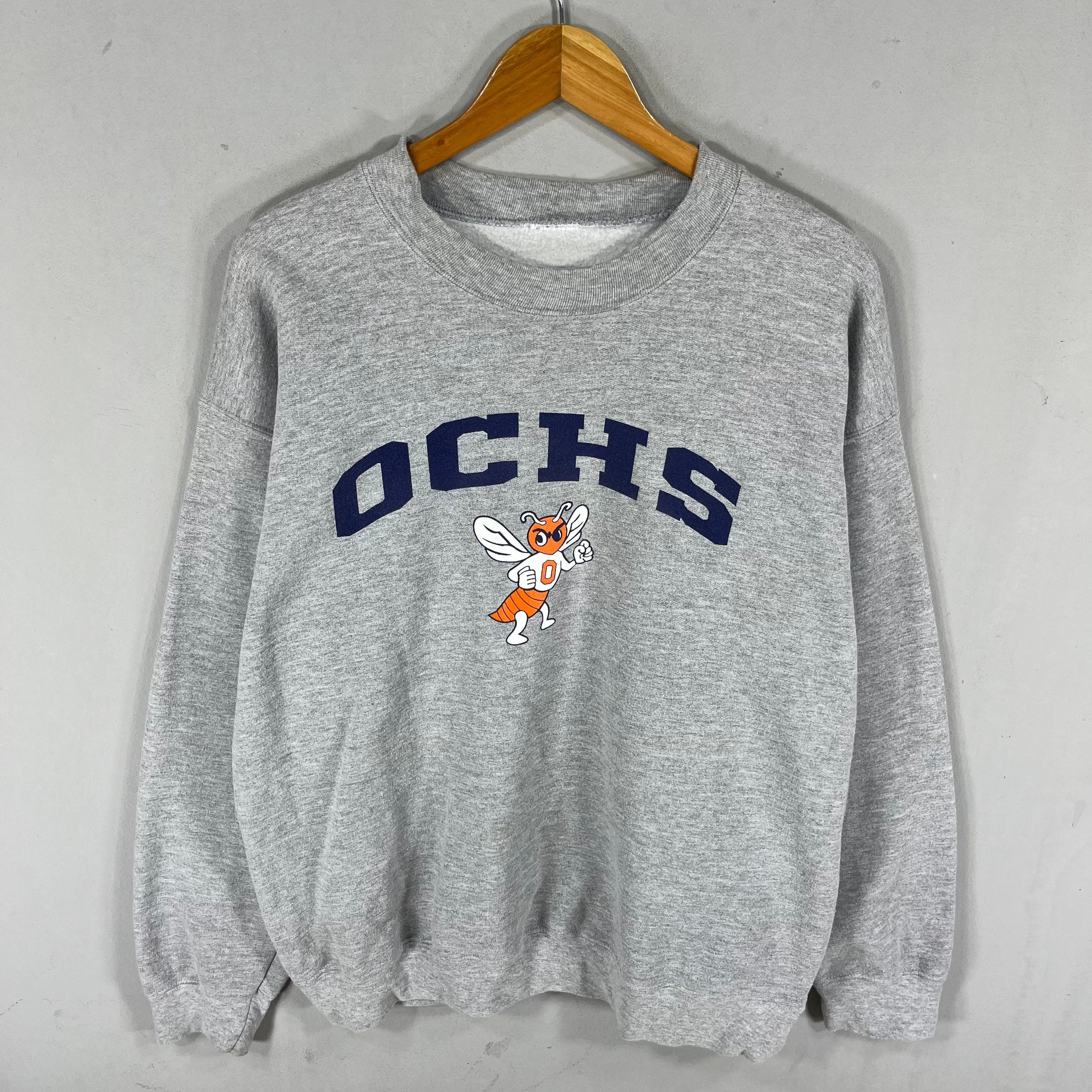 Vintage OHCS Spellout Big Logo Printed Sweatshirt Crewneck Pullover Sweater Baggie Colour Grey Size NA Sweatshirt – Warm & Stylish · Must-Have Style