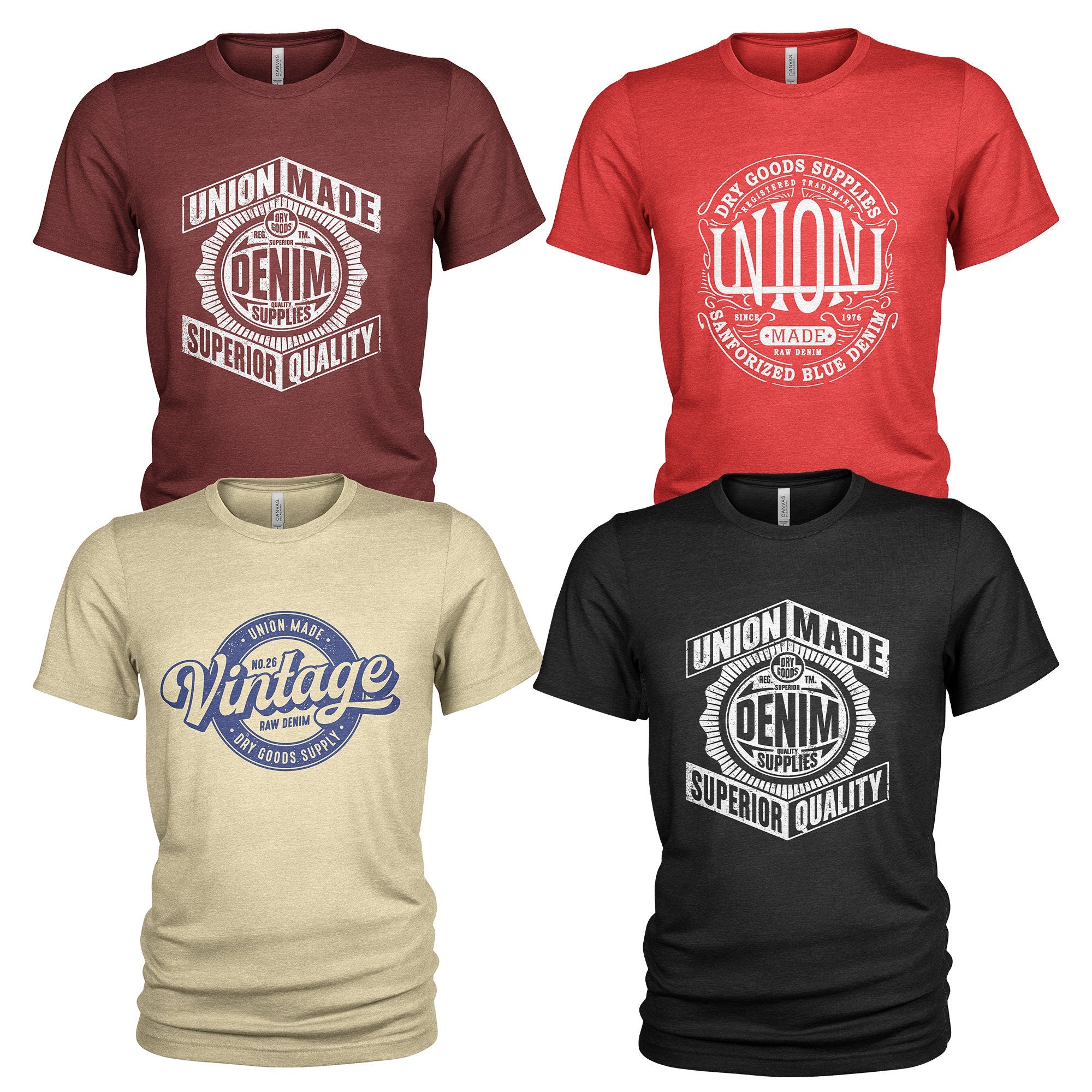 Union Made Denim Men39s Casual Workwear 4 Pack T Shirt Set 4650 Graphic Tee – Everyday Comfort · Trending Graphic Apparel