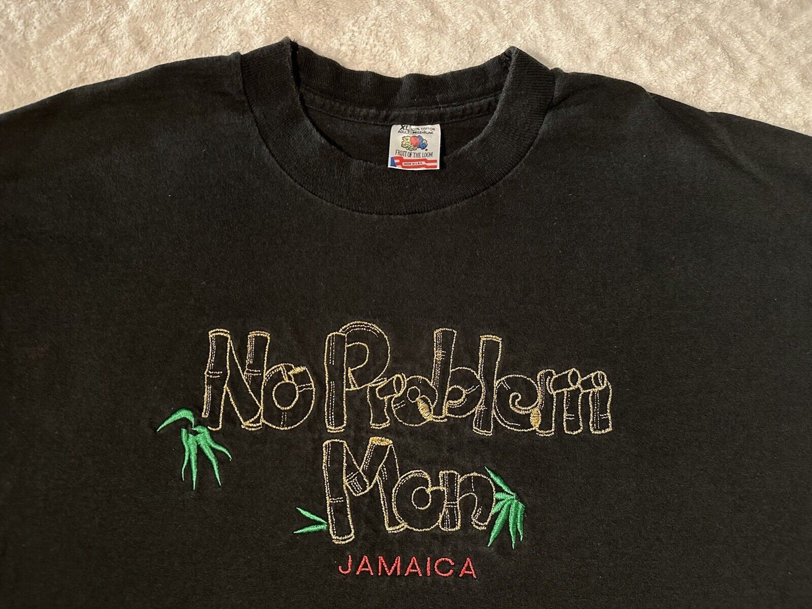Vintage 1990s 90s Jamaica Jamaican Islands Palm Tree No Problem T Shirt XL Graphic Tee – Warm & Stylish · High-Quality Print