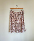Zebra Print Midi Skirt Vintage 90s Early 2000s Neutral Skirt Graphic Tee – Warm & Stylish · High-Quality Print