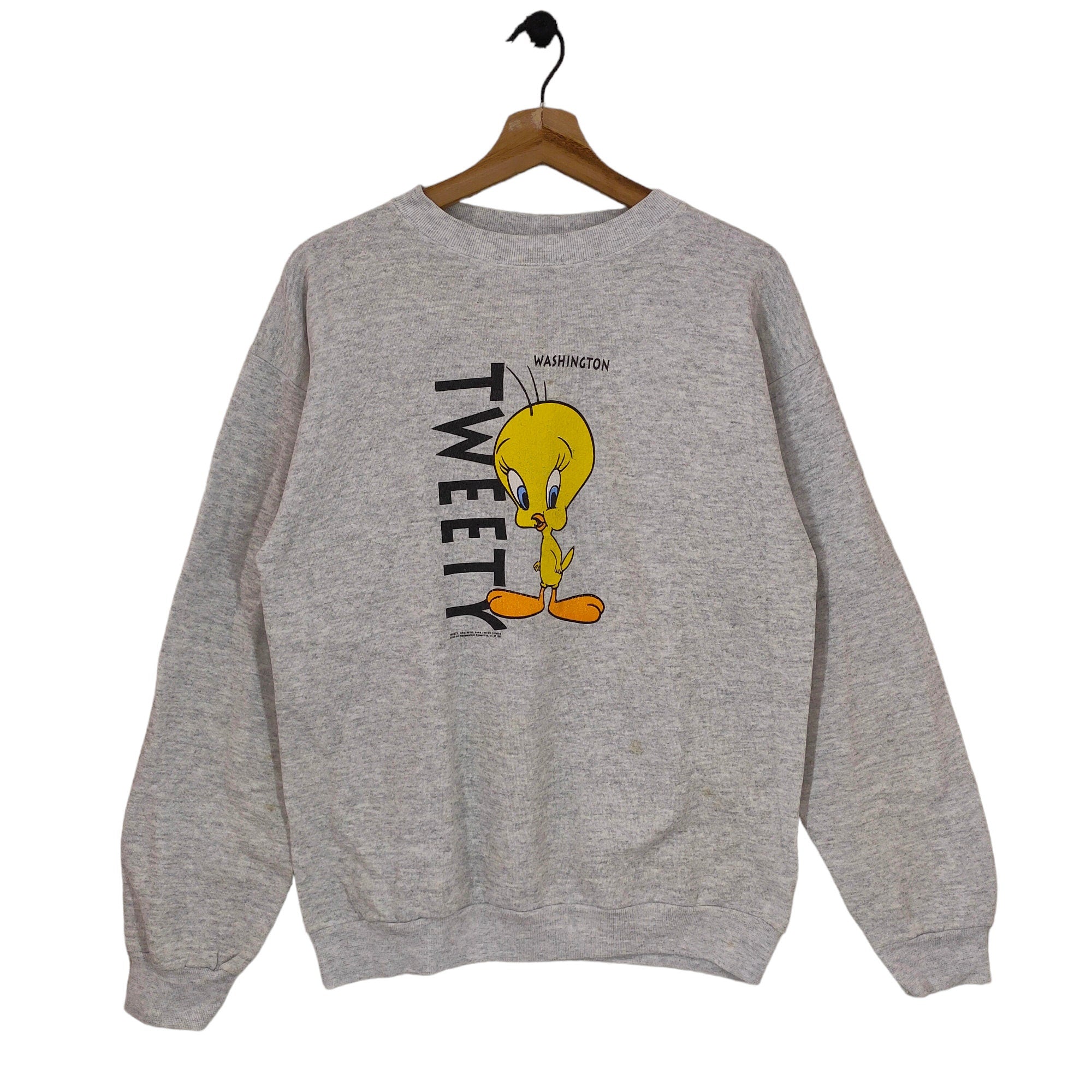 90s Tweety Bird Crewneck Sweatshirt Vintage 1992 Tweety Bird Sweater Jumper Cartoon Gray Sweatshirt – Aesthetic Look · Top Pick For Any Outfit