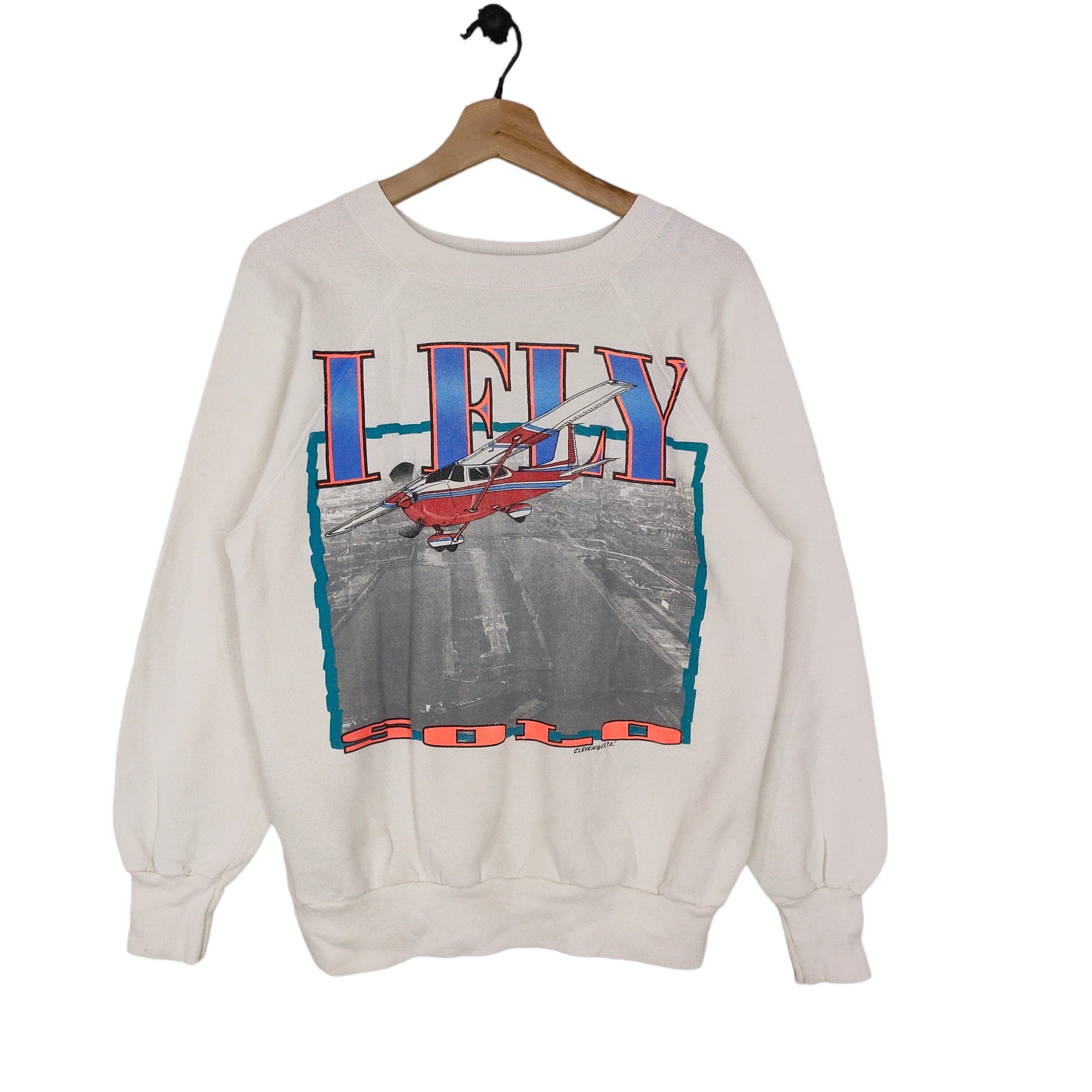 1992 Fly Solo Airplane Raglan Sweatshirt Vintage 90s Pannill By Hanes Sweater Jumper Crewneck American Graphics Sweatshirt – Cozy Vibes · Top Pick For Any Outfit