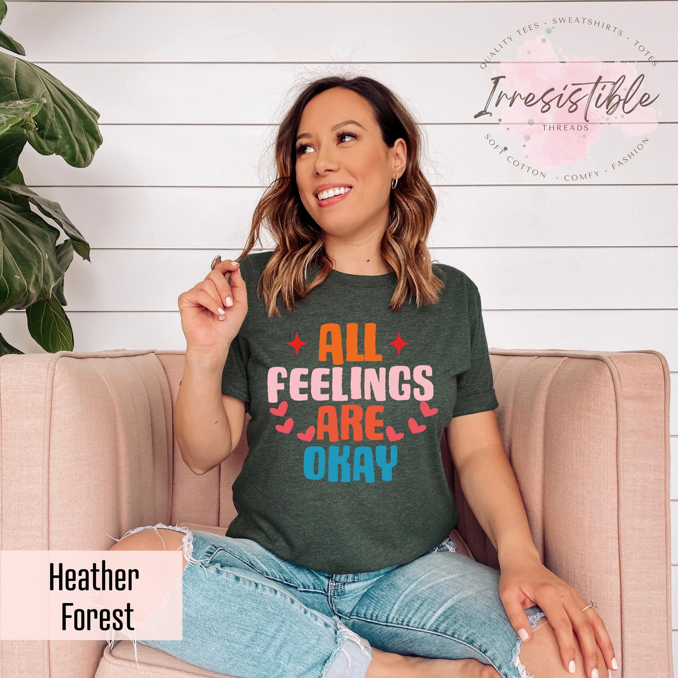 All Feelings Are Okay Shirt Mental Health Shirt Therapist T Shirt Diversity Shirt Social Worker Tee Health Awareness Tee Counselor Tee Graphic Tee – Cozy Vibes · Top Pick For Any Outfit