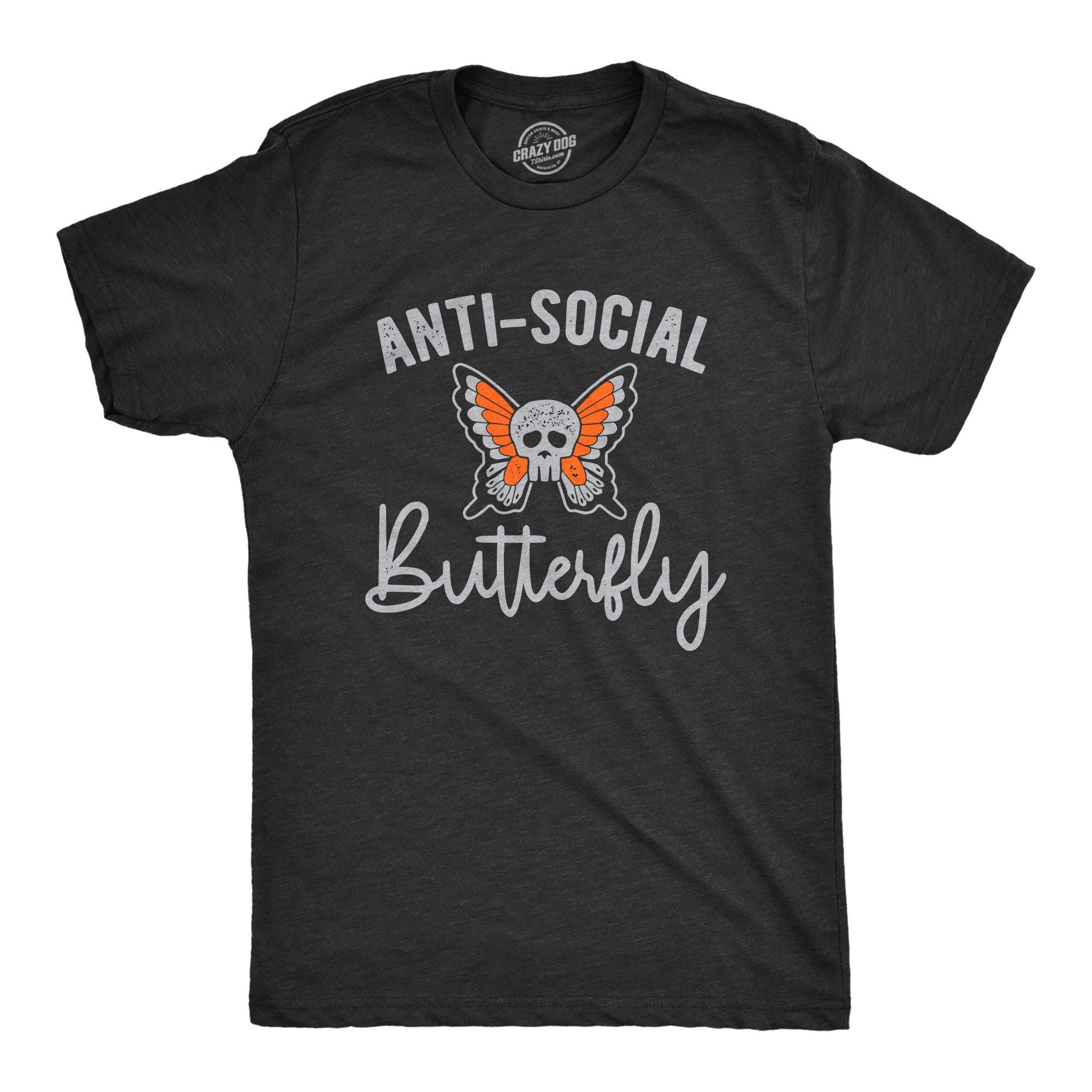 Funny AntiSocial Shirt Mens Hate People Shirt Introvert Shirt Rude Shirts I Hate People Anti Social Butterfly Skull Funny Shirts Graphic Tee – Cozy Vibes · Perfect For Daily Wear