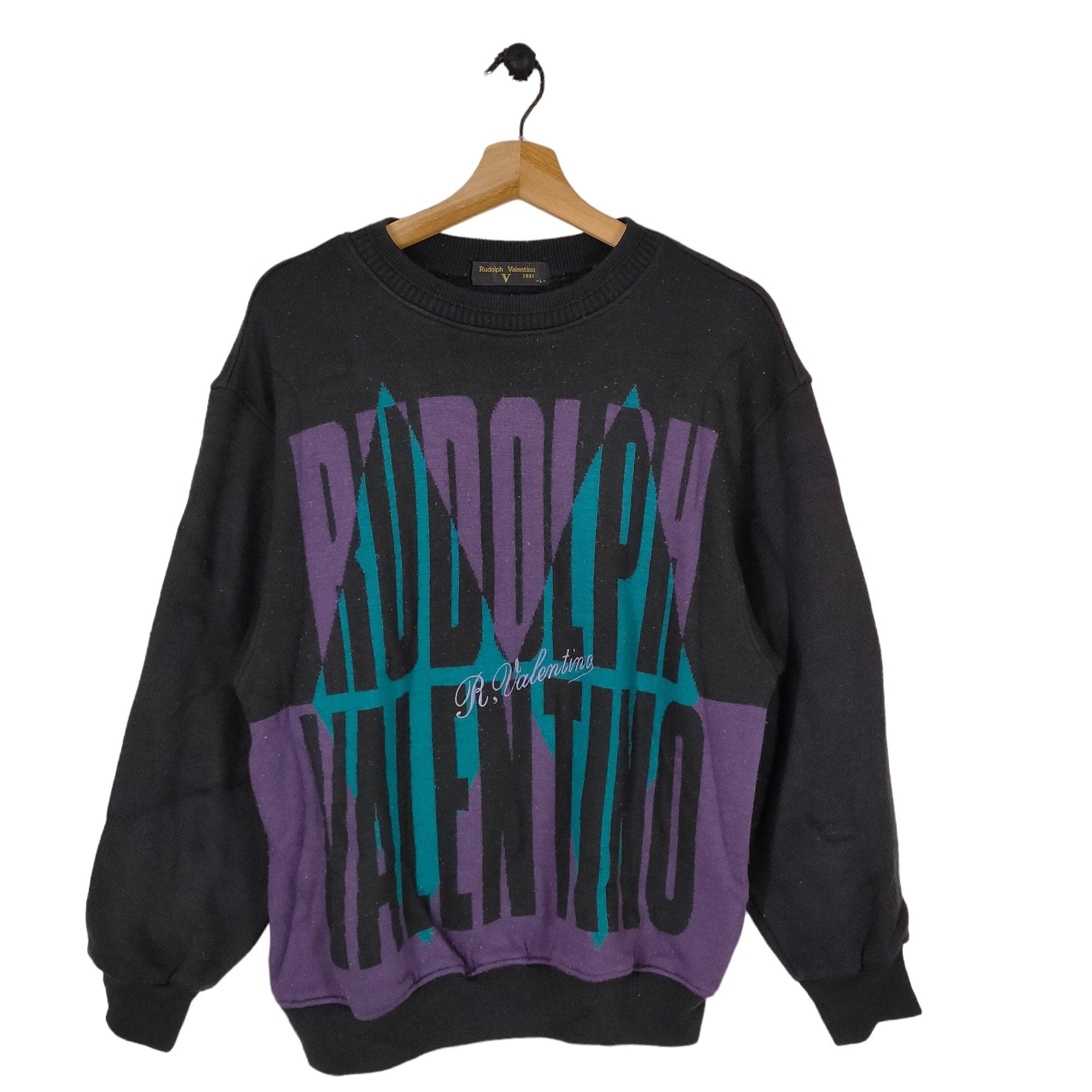 90s Rudolph Valentino Sweatshirt Large Vintage Rudolph Valentino Sport Club Pullover Crewneck Size L Sweatshirt – Premium Graphic · Trending Graphic Apparel