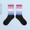 Bigender Flag Color Socks Black Foot Sublimated Socks Bigender Pride Socks LGBTQIA Bigender New Flag Bi Pride Ally Wear Graphic Tee – Everyday Comfort · Trending Graphic Apparel