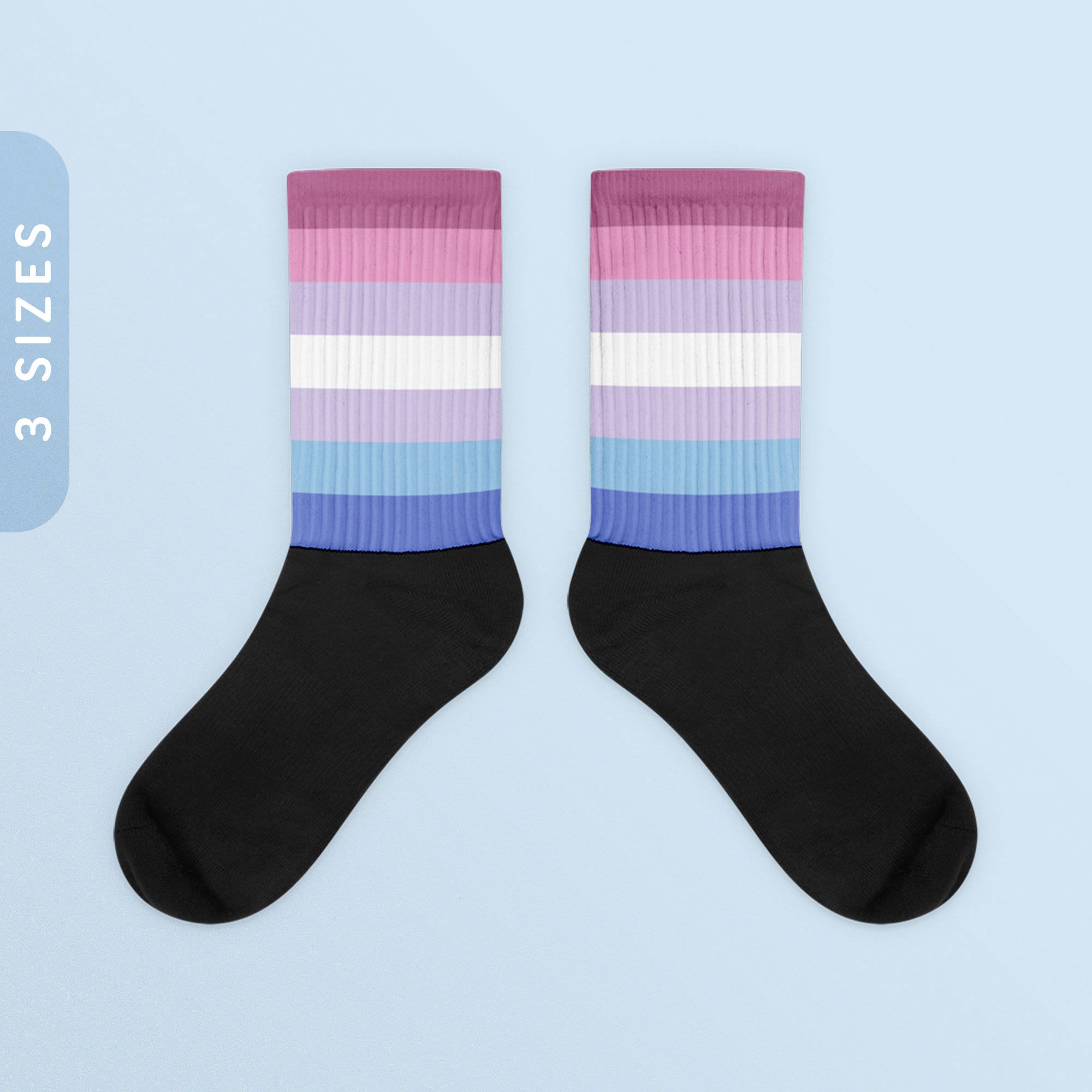Bigender Flag Color Socks Black Foot Sublimated Socks Bigender Pride Socks LGBTQIA Bigender New Flag Bi Pride Ally Wear Graphic Tee – Everyday Comfort · Trending Graphic Apparel