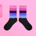 Omnisexual Flag Color Socks Black Foot Sublimated Socks Omni Pride Flag Omnisexual Demigirl Demiboy Socks Omni Pride Ally Wear Graphic Tee – Aesthetic Look · Great Gift For Fans