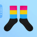 Pansexual Flag Color Socks Black Foot Sublimated Socks Panromantic Pride Socks LGBTQ Pansexual Gifts Pansexual Pride Ally Wear Graphic Tee – Fan Favorite · High-Quality Print