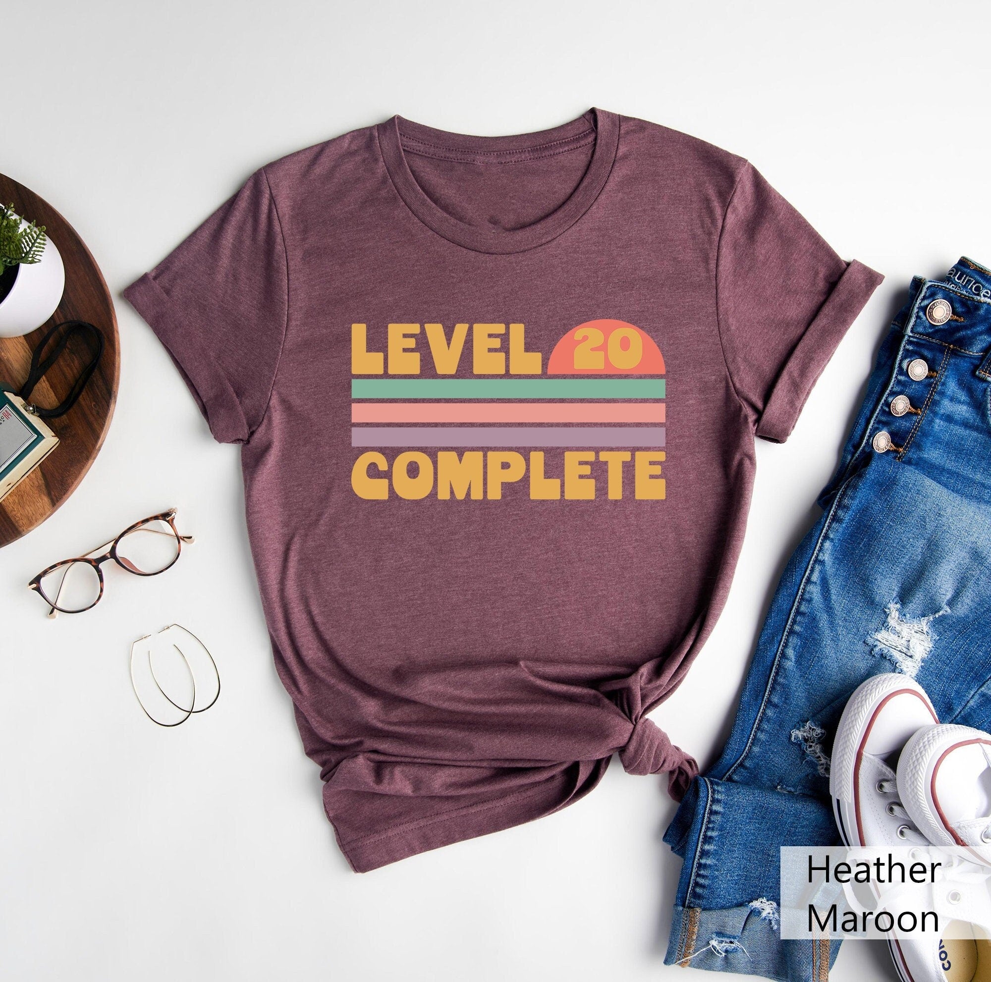Level 20 Complete Shirt 20th Birthday Shirt 20th Anniversary T Shirt Couples Anniversary Tee Best Husband Tee Best Wife Gift Outfit Graphic Tee – Premium Graphic · Top Pick For Any Outfit