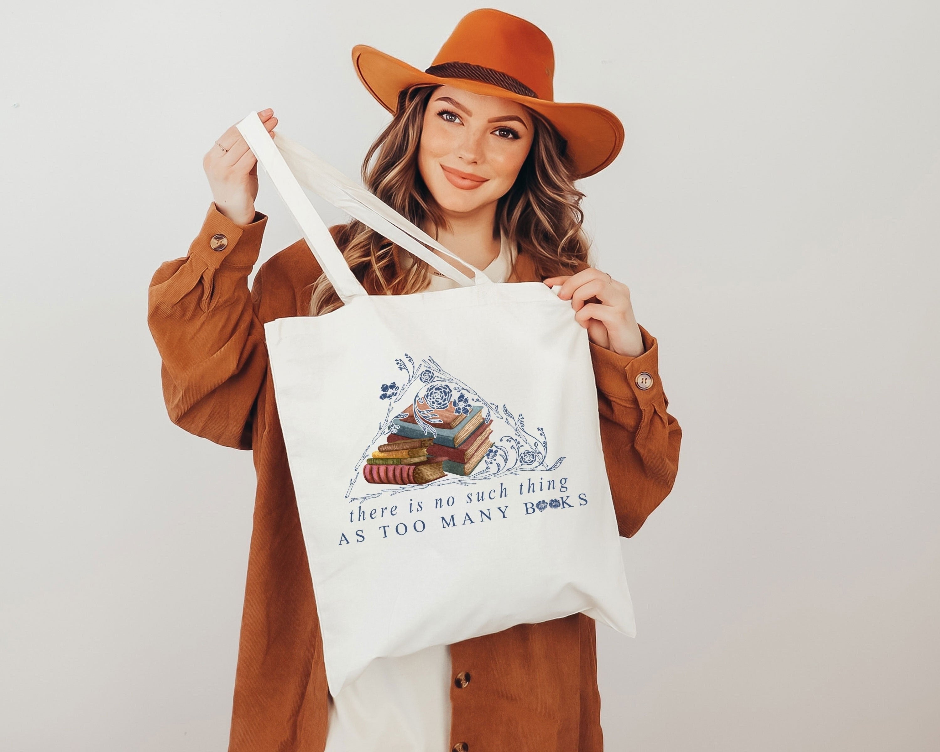 There Is No Such Thing As Too Many Books Tote Bag Gift For Teachers Book Lover Bag Reading Shoulder Bag Bibliophile Tote Bag Library Bag Tote Bag – Cozy Vibes · Perfect For Daily Wear