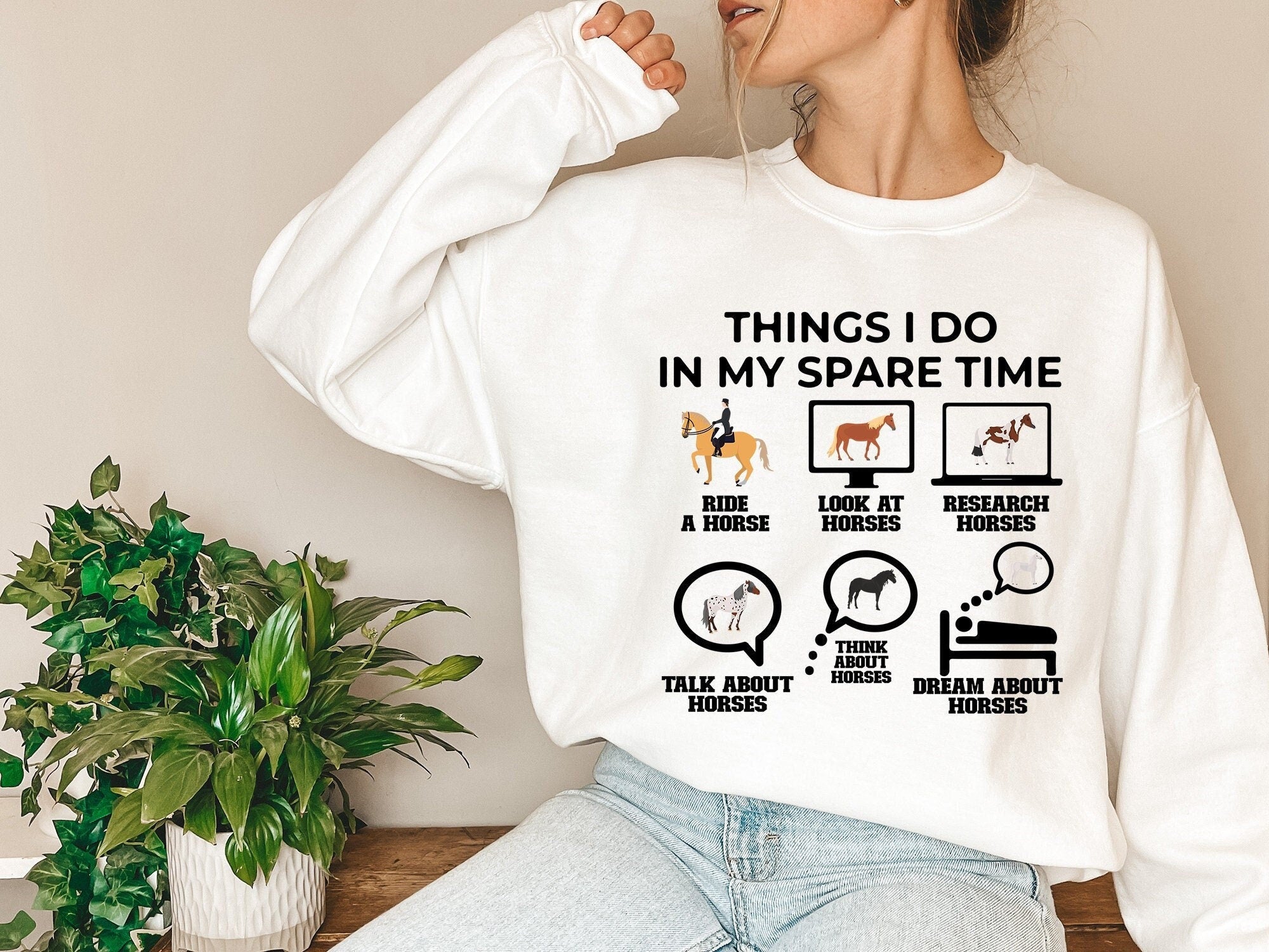 Things I Do In My Spare Time Sweatshirt Horse Farm Sweatshirt Cowboy Hoodie Horse Riding Sweater Horse Lover Gift Jockey Sweatshirt Hoodie – Feel-Good Design · Perfect For Daily Wear