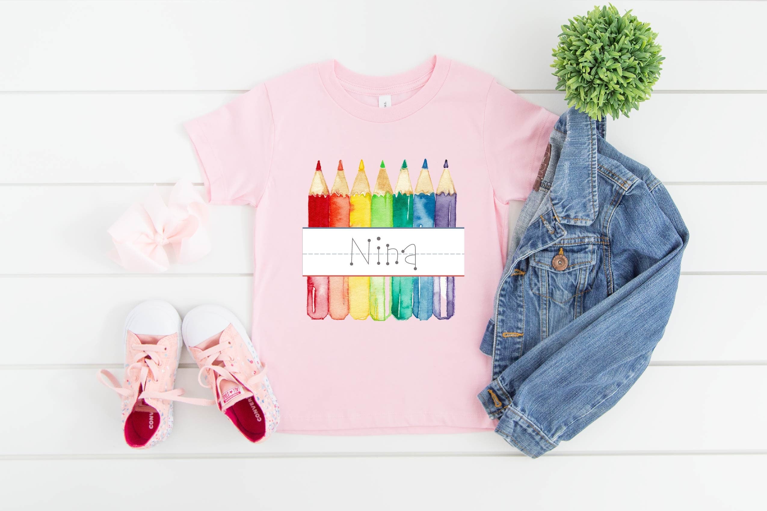 Custom Girl Shirt Toddler Name Shirt Custom Crayon Name Personalized Name Girl Shirt Personalized Back to School Shirt Back to School Graphic Tee – Aesthetic Look · Great Gift For Fans