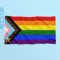 Progressive Flag Color Beach Towel 30x60quot 36x72quot Bath Towel Pool Towel Beach Lovers Towel LGBTQ Progress Pride Towel Graphic Tee – Bold Style · Top Pick For Any Outfit