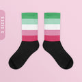 Abrosexual Flag Color Socks Black Foot Sublimated Socks Abrosexual Pride Socks LGBTQIA Abrosexual Gift Abro Pride Ally Wear Graphic Tee – Premium Graphic · Trending Graphic Apparel