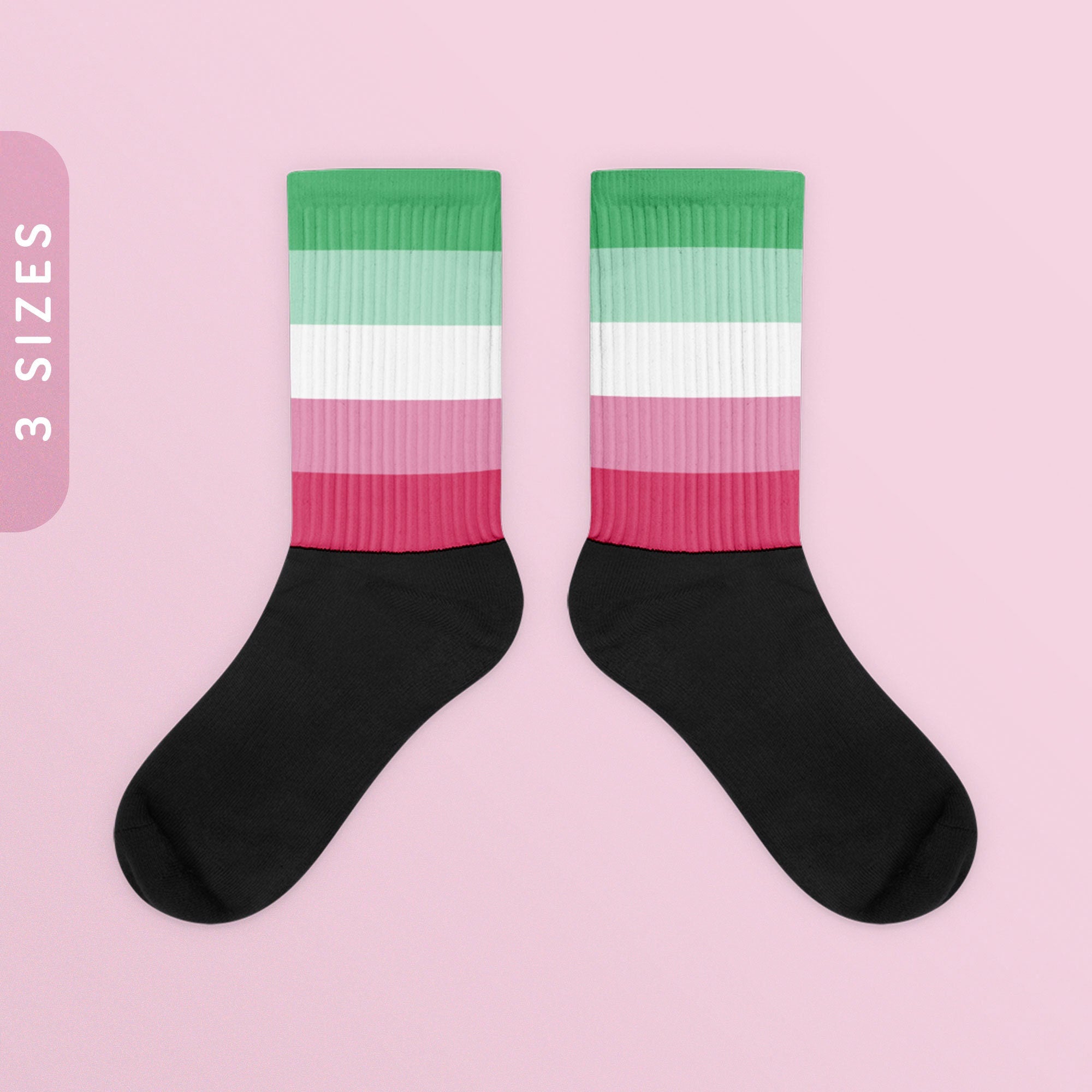 Abrosexual Flag Color Socks Black Foot Sublimated Socks Abrosexual Pride Socks LGBTQIA Abrosexual Gift Abro Pride Ally Wear Graphic Tee – Premium Graphic · Trending Graphic Apparel