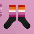 Lesbian Flag Color Socks Black Foot Sublimated Socks Lesbian Pride Flag Socks Butch Femme Lesbian Gift Ally Pride Wear Graphic Tee – Easygoing Wear · Great Gift For Fans