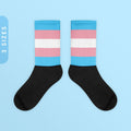 Transgender Flag Color Socks Black Foot Sublimated Socks LGBTQ Trans Pride Socks Pride Month Socks Ally Pro Trans Pride Clothing Graphic Tee – Warm & Stylish · High-Quality Print