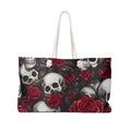 Hyper Realistic Skulls and Red Roses by artist Anne Laure Goupil Weekender Bag Tote Bag – Everyday Comfort · High-Quality Print