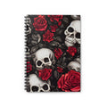 Hyper Realistic Skulls and Red Roses by artist Anne Laure Goupil Spiral Notebook Ruled Line Graphic Tee – Cozy Vibes · High-Quality Print