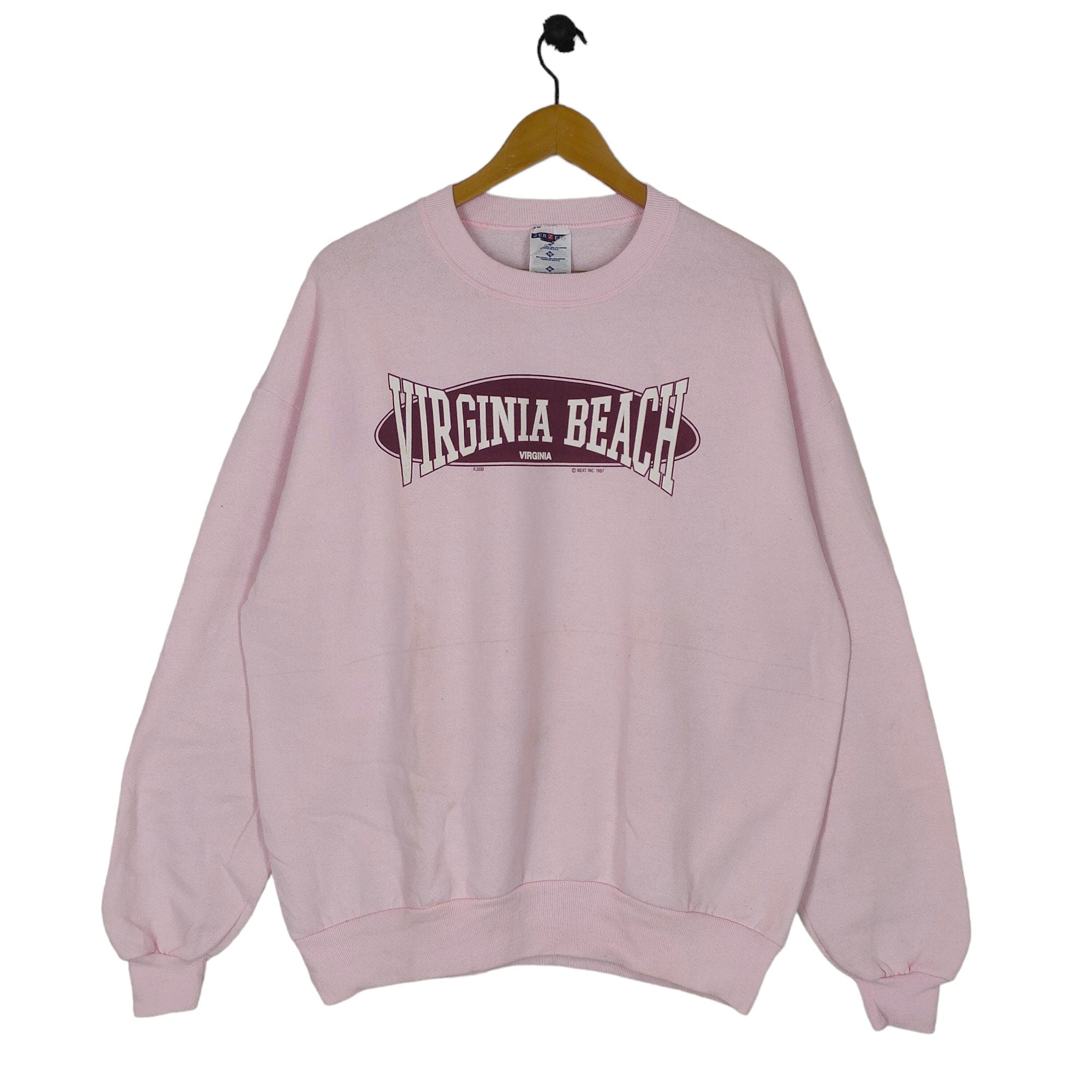 Vtg 90s Virginia Beach Crewneck Sweatshirt Vintage Jerzees 1997 Sweater Jumper Pullover Pink Size XL Sweatshirt – Warm & Stylish · Trending Graphic Apparel