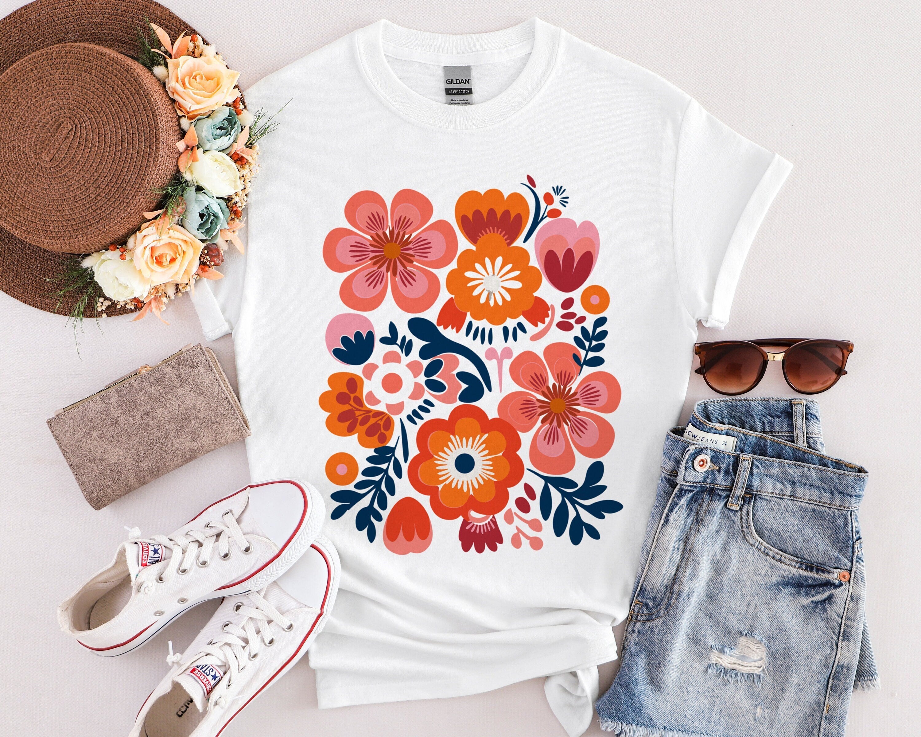 Flower Shirt Floral Shirt Flower T Shirt Gift for Women Botanical Top Plant Lover Gift Summer Tee Gardening Cottagecore Shirt Graphic Tee – Cozy Vibes · Must-Have Style