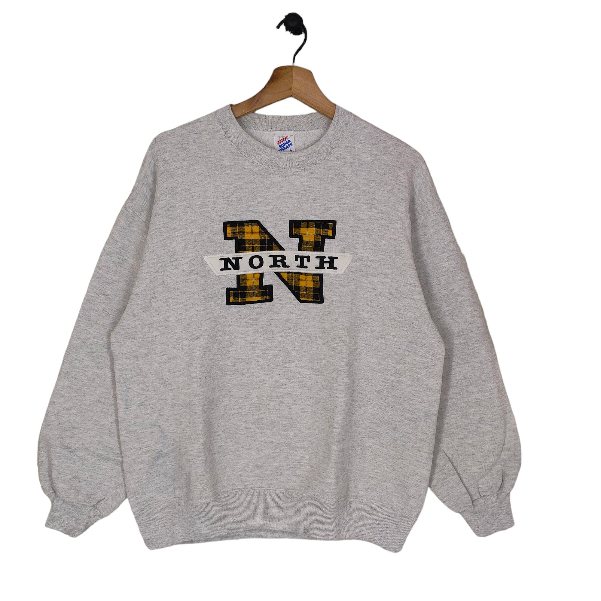 90s Jerzees Crewneck Sweatshirt Large Vintage North Embroidery Sweater Jumper Size L Sweatshirt – Premium Graphic · Great Gift For Fans