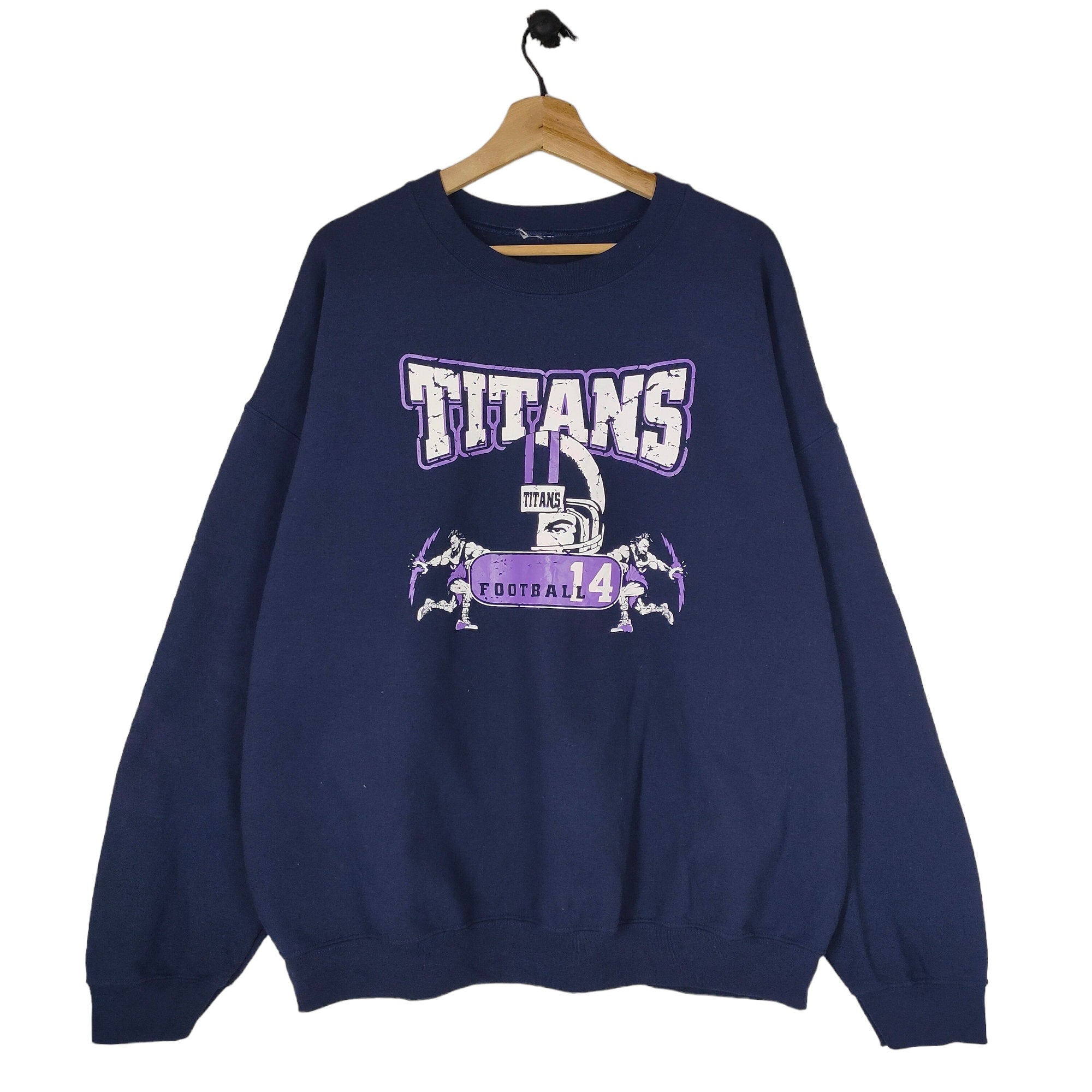Vtg Titans Football Sweatshirt Vintage Titans Sweater Jumper Crewneck Navy Blue Oversized XXL Sweatshirt – Cozy Vibes · High-Quality Print