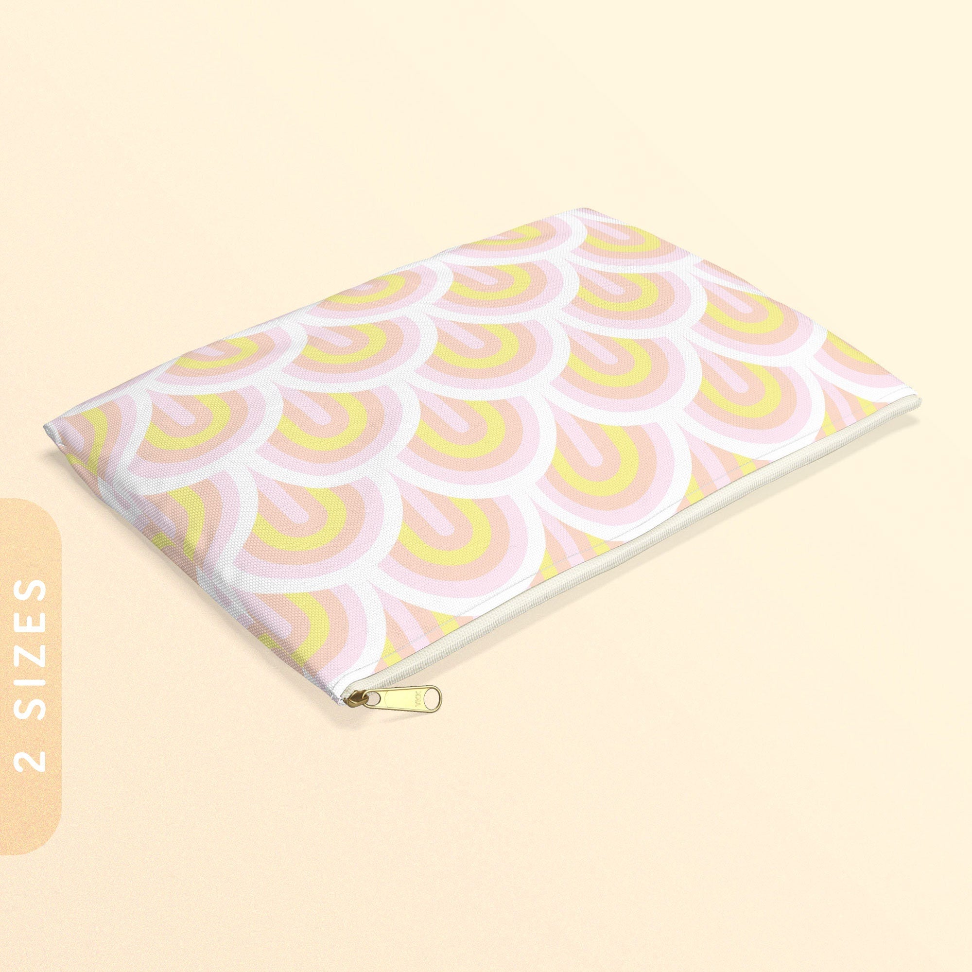 Pangender Art Deco Waves Accessory Pouch Subtle Pangender Pride Zip Pouch Pangender Flag Zippy Wallet Pan Coin Purse With Zipper Graphic Tee – Feel-Good Design · Great Gift For Fans