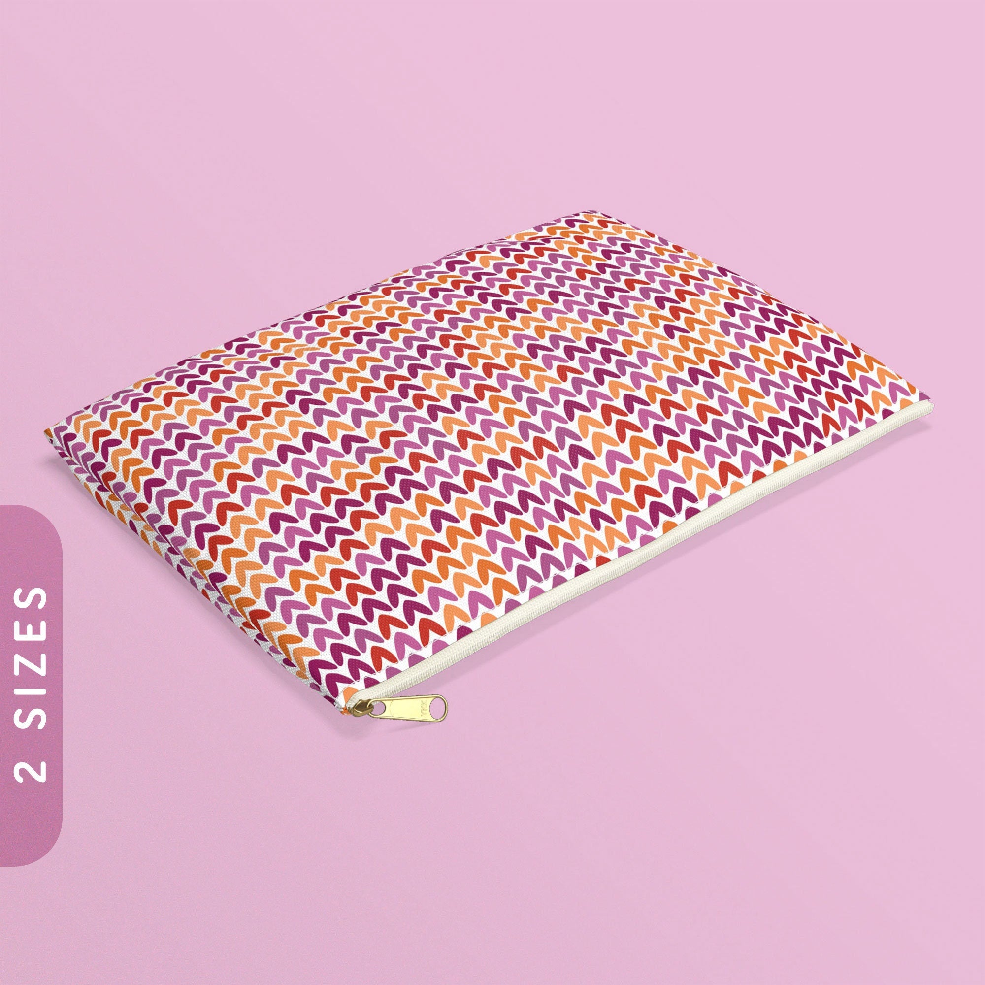 Lesbian Knit Hearts Pattern Accessory Pouch Subtle Lesbian Pride Zip Pouch Lesbian Flag Zippy Wallet Femme Coin Purse With Zipper Graphic Tee – Premium Graphic · Great Gift For Fans