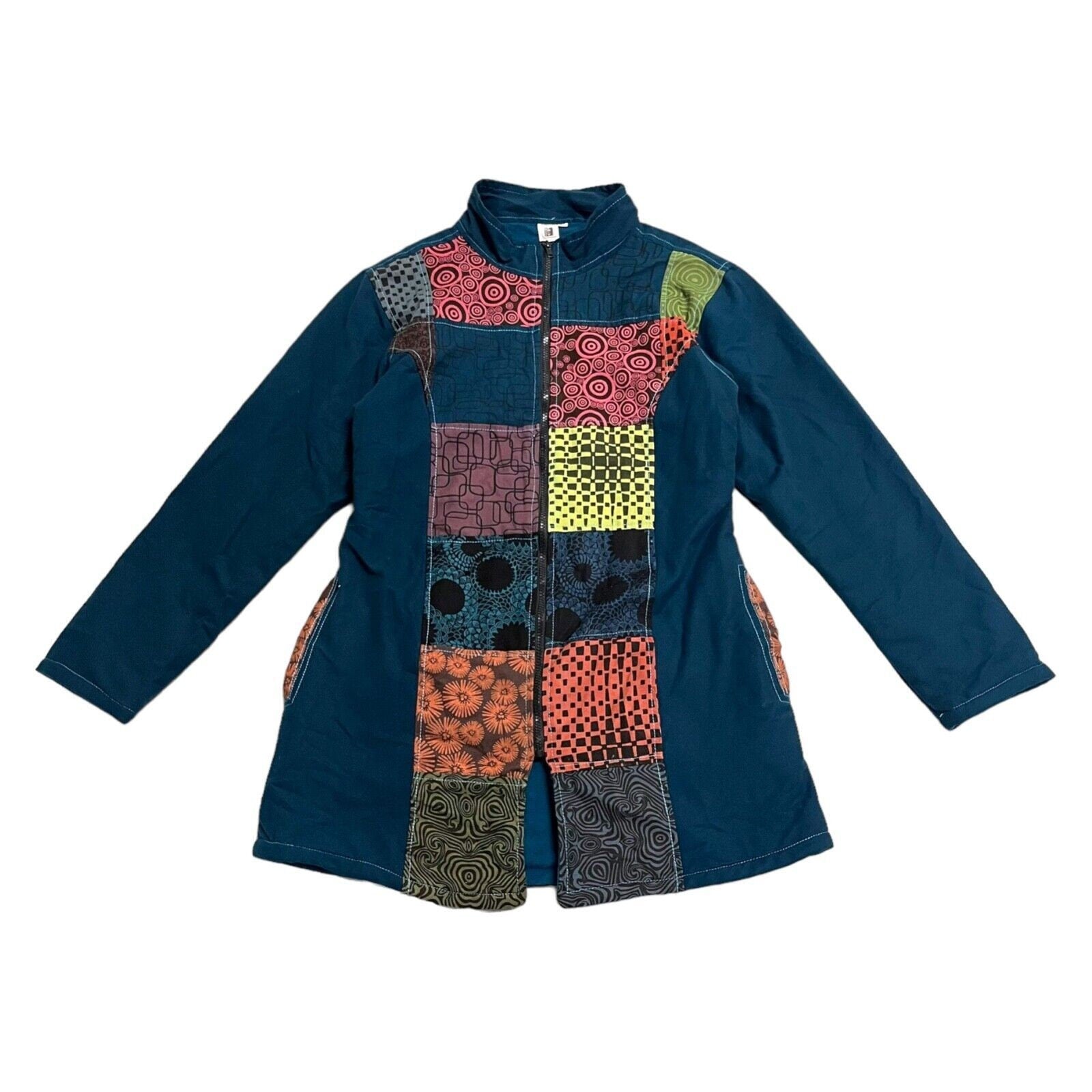 Everest Women39s Mid Length Patchwork Fleece Lined Coat Vintage Designer Blue Graphic Tee – Easygoing Wear · Top Pick For Any Outfit