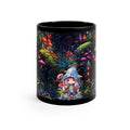 Fairy Tale Magical Forest With Colorful Mushrooms with little gnome girl11oz Black Mug Graphic Tee – Bold Style · Perfect For Daily Wear