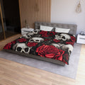 Hyper Realistic Skulls and Red Roses by artist Anne Laure Goupil Microfiber Duvet Cover Graphic Tee – Feel-Good Design · Must-Have Style