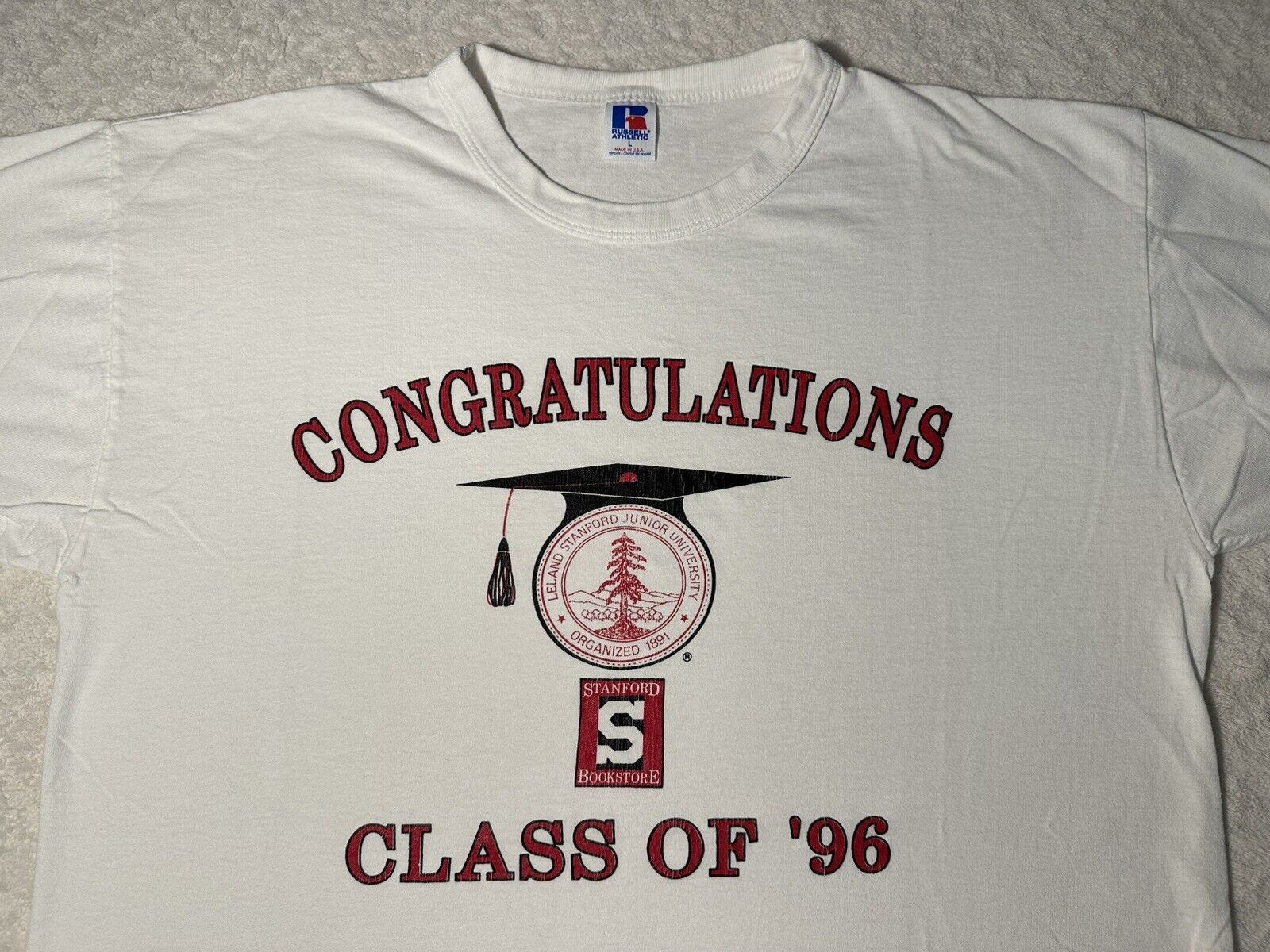Vintage 1990s 90s Stanford University Graduation 1996 Class Bookstore T Shirt L Graphic Tee – Easygoing Wear · High-Quality Print
