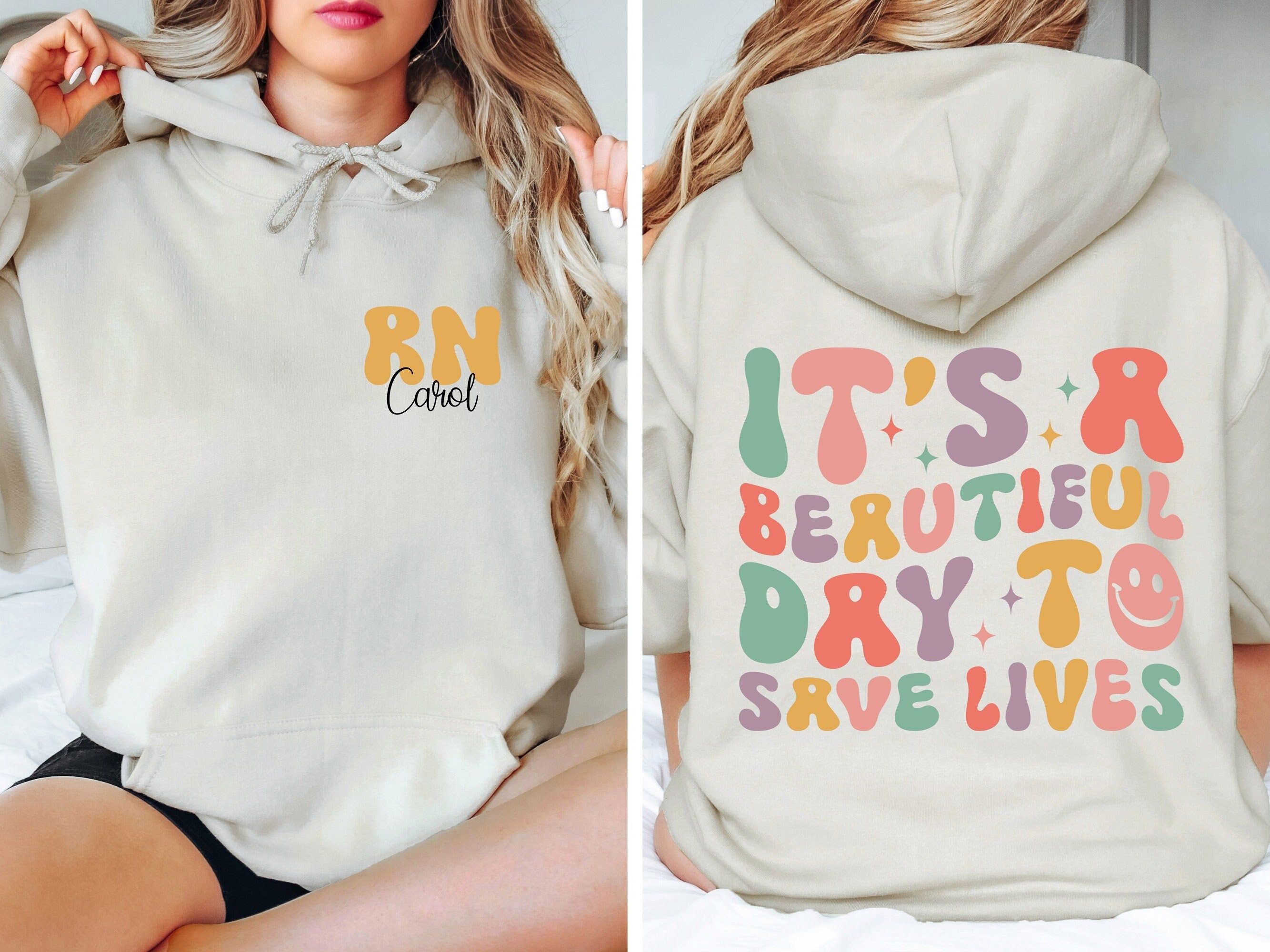 RN Nurse Sweatshirt It39s A Beautiful Day To Save Lives Sweater Registered Nurse SweaterEmergency Nurse HoodieNurse CrewneckNursing Gift Hoodie – Everyday Comfort · High-Quality Print