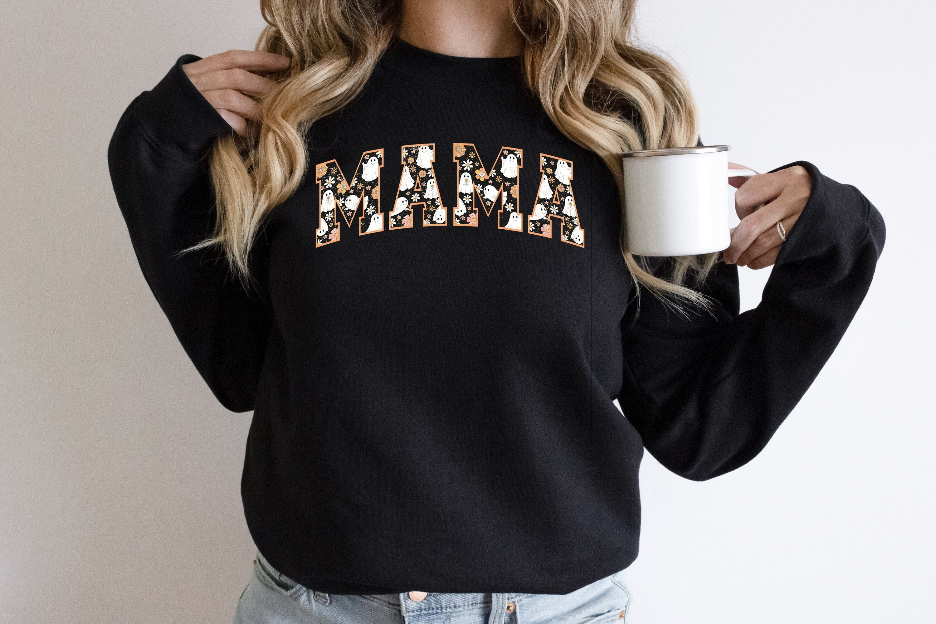 Ghost Mama Sweatshirt Halloween Mom Sweatshirt Spooky Mama Hoodie Halloween Mama Sweater Cool Mama Halloween SweatshirtMom Life Sweater Hoodie – Bold Style · Great Gift For Fans