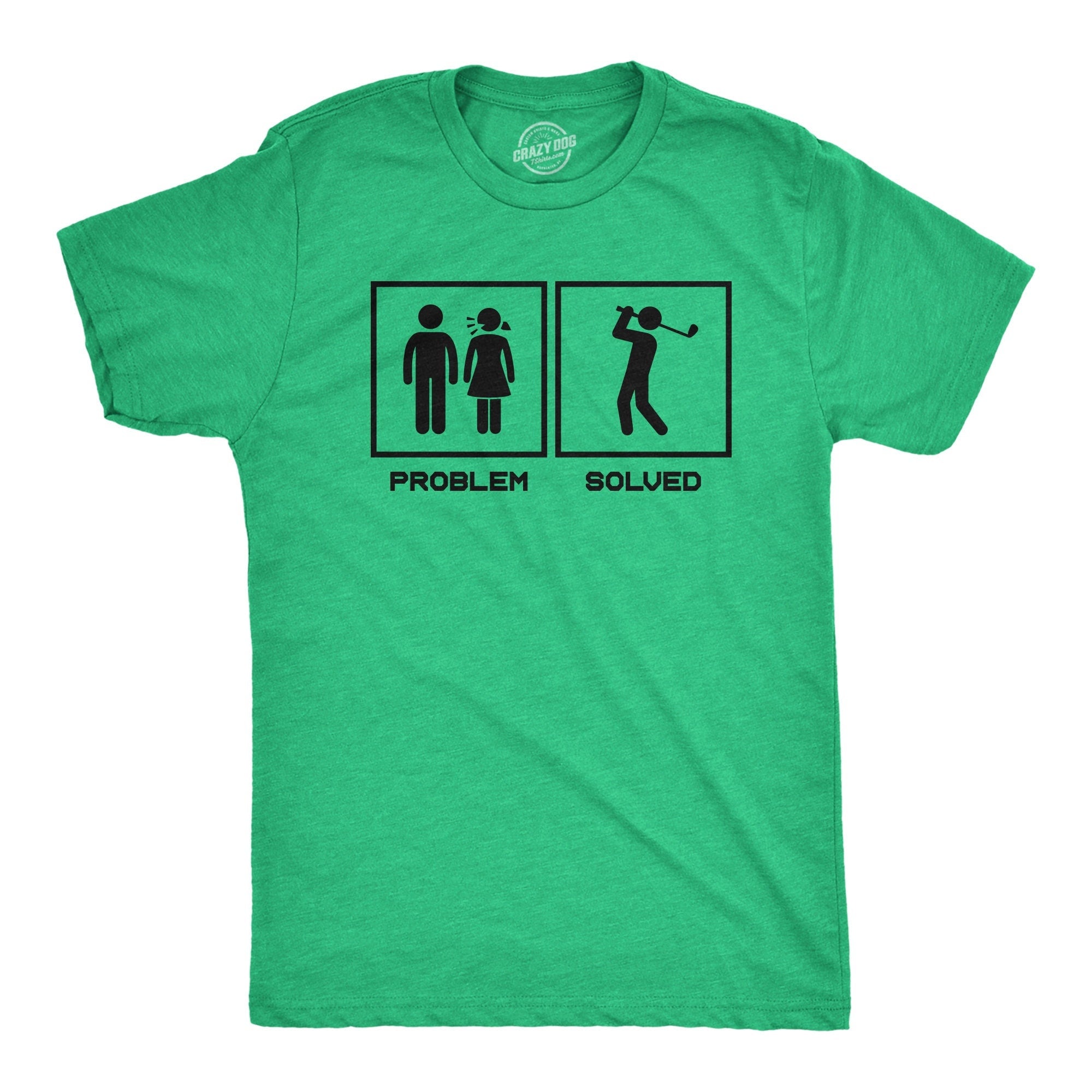 Funny Golf Shirt Golfing Shirts Dad Golfer Humor Funny Shirts Rude Offensive Gifts For Golfers Problem Solved Marriage Golfing Graphic Tee – Warm & Stylish · Great Gift For Fans