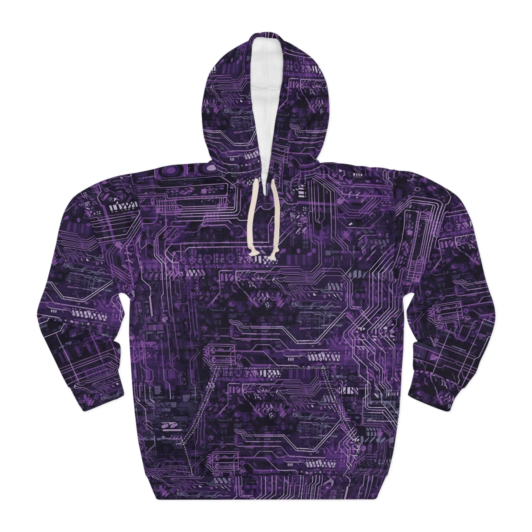 CyberPunk Cybernetic Skull breaking through a Unisex Pullover Hoodie AOP Gifts for Her Gifts for Him Hoodie – Aesthetic Look · Great Gift For Fans